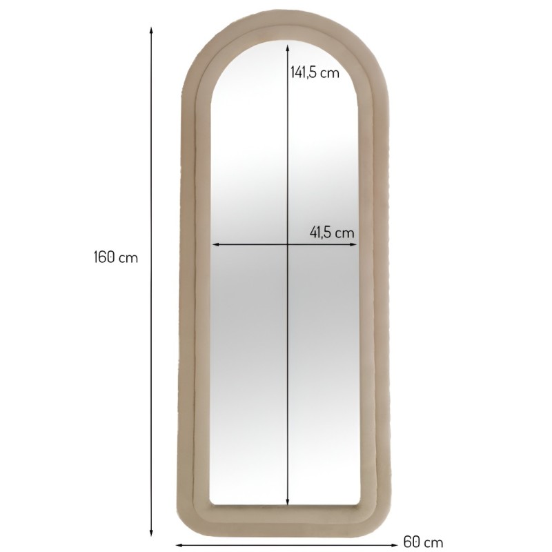 Oglinda de podea Pesaro, catifea, sticla, H.160 cm, MILD000046-BG