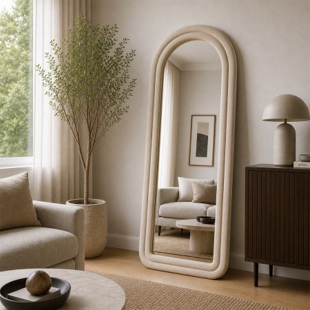 Oglinda de podea Pesaro, catifea, sticla, H.160 cm, MILD000046-BG