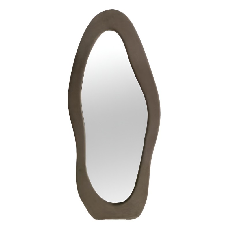 Oglinda verticala Poltava, catifea, sticla, taupe, H.170 cm, MILD000049-TP