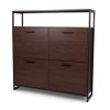 Dulap pentru pantofi Foggia, metal, MDF, maro, H.105 cm, MILD000060-WALN