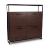 Dulap pentru pantofi Foggia, metal, MDF, maro, H.105 cm, MILD000060-WALN