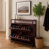 Dulap pentru pantofi Foggia, metal, MDF, maro, H.105 cm, MILD000060-WALN