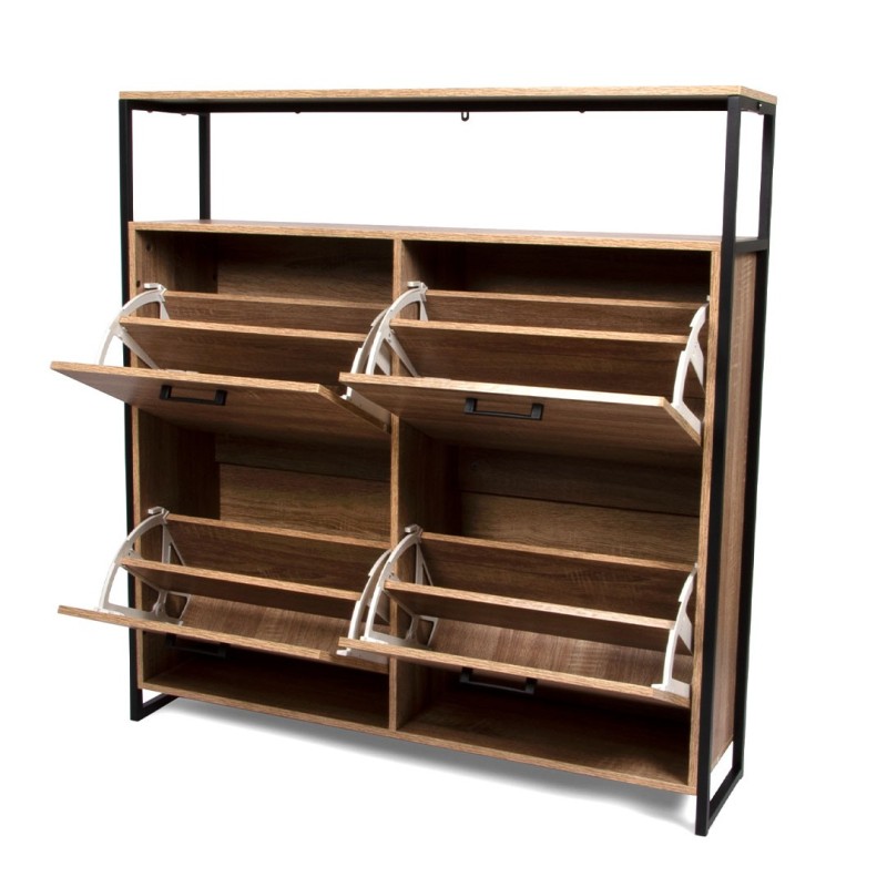 Dulap pentru panofi Foggia, metal, MDF, natural, H.105 cm, MILD000060-WOOD