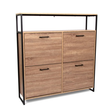 Dulap pentru panofi Foggia, metal, MDF, natural, H.105 cm, MILD000060-WOOD