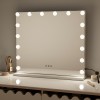 Oglinda Amora, metal, MDF, sticla, alba, L.60 cm, MILD000063-WH
