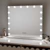 Oglinda Amora, metal, MDF, sticla, alba, L.60 cm, MILD000063-WH