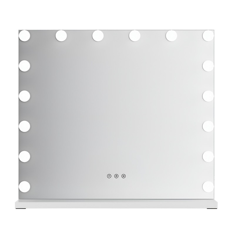 Oglinda Amora, metal, MDF, sticla, alba, L.60 cm, MILD000063-WH