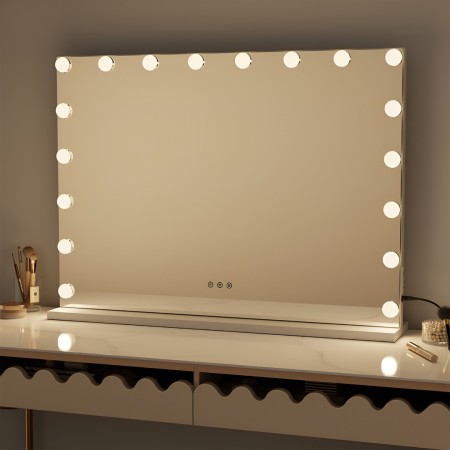 Oglinda Amora, metal, MDF, sticla, alba, L.80 cm, MILD000064-WH