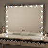 Oglinda Amora, metal, MDF, sticla, alba, L.80 cm, MILD000064-WH