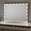 Oglinda Amora, metal, MDF, sticla, alba, L.80 cm, MILD000064-WH