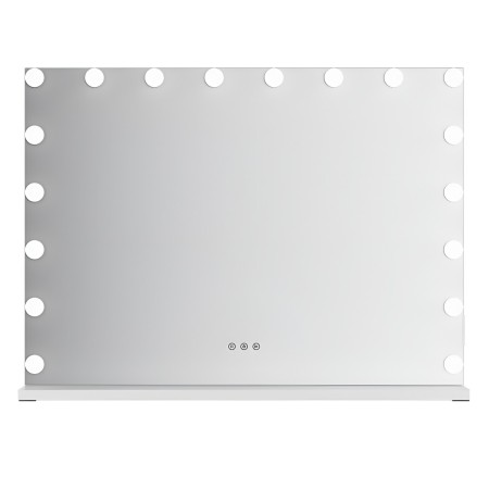 Oglinda Amora, metal, MDF, sticla, alba, L.80 cm, MILD000064-WH