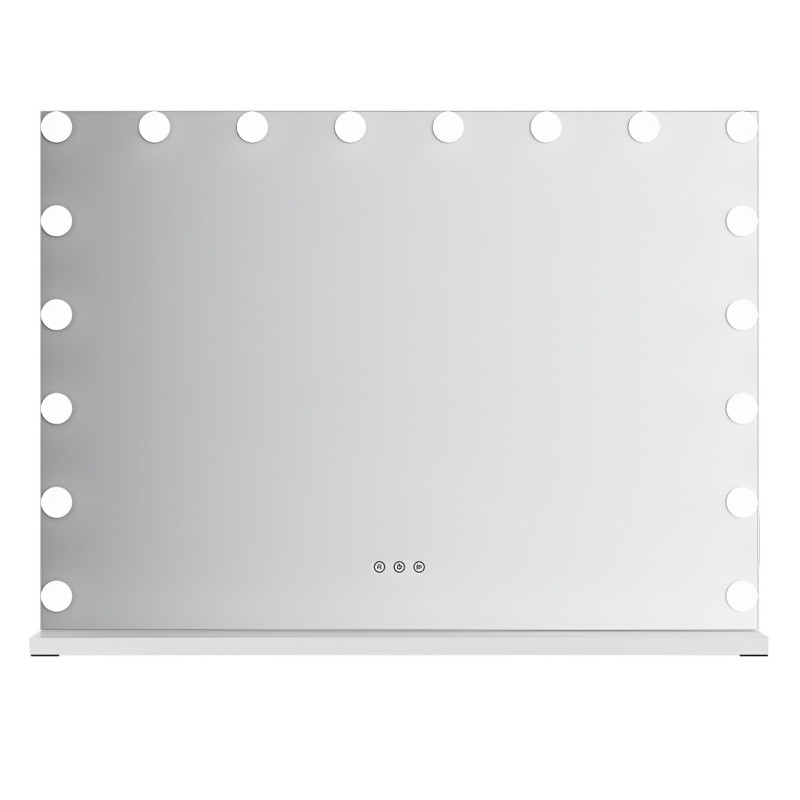 Oglinda Amora, metal, MDF, sticla, alba, L.80 cm, MILD000064-WH