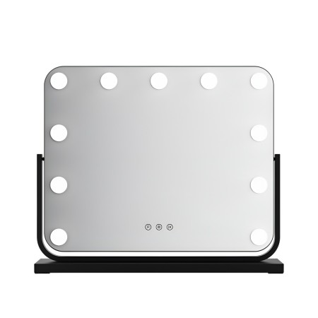 Oglinda Trofa, metal, MDF, sticla, neagra, L.50 cm, MILD000067-BK