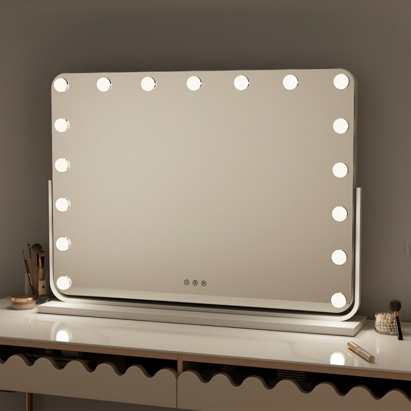 Oglinda Trofa, metal, MDF, sticla, alba, L.80 cm, MILD000068-WH