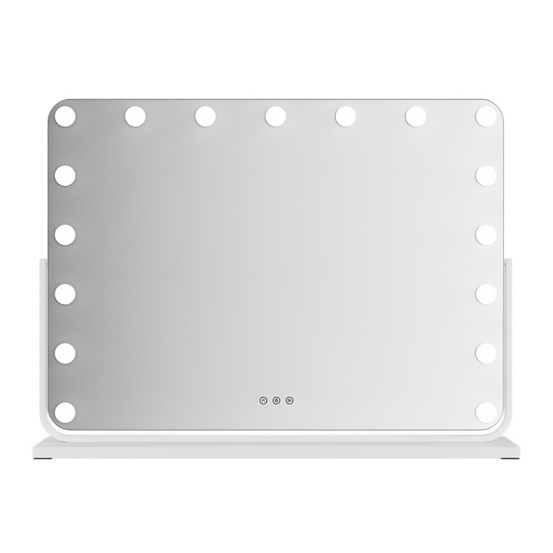 Oglinda Trofa, metal, MDF, sticla, alba, L.80 cm, MILD000068-WH