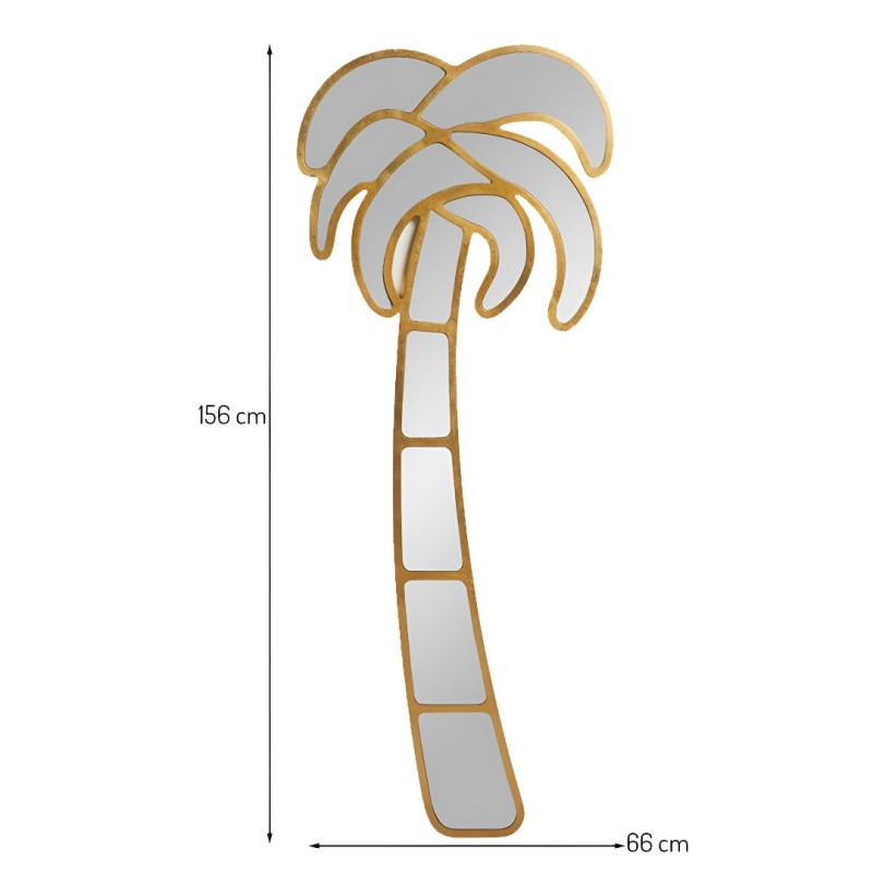 Oglinda Palmier, metal, sticla, aurie, H.156 cm, MILD000077-GL