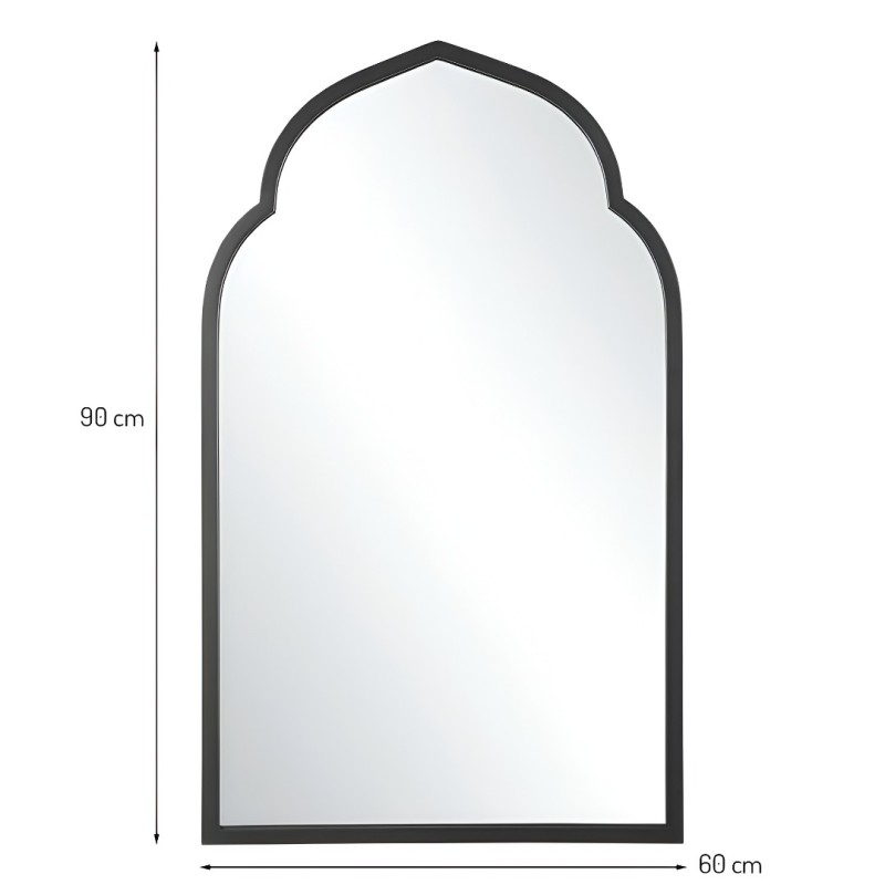 Oglinda Laki, metal, sticla, neagra, H.90 cm, MILD000080-BK