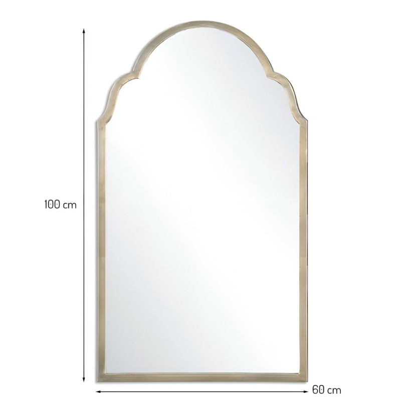 Oglinda Dolna, metal, sticla, argintiu, H.100 cm, MILD000081-SI