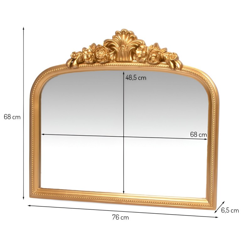 Oglinda Melnik, MDF, sticla, aurie, L.76 cm, MILD000085-GL