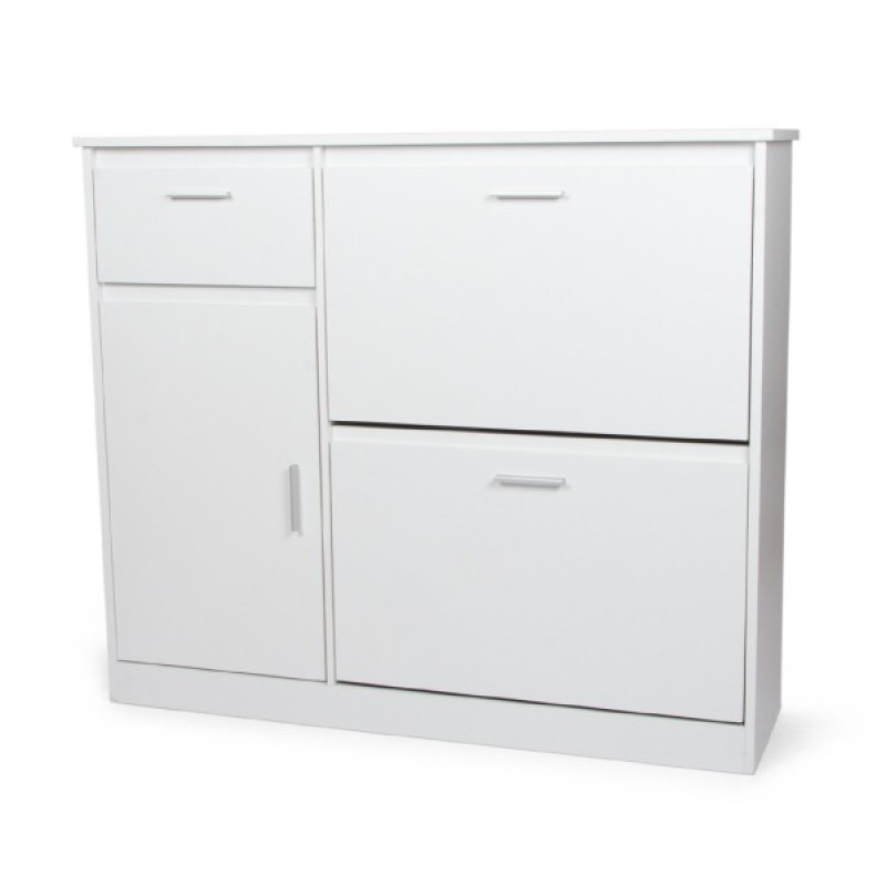 Dulap pentru pantofi Bolzano, MDF, alb, H.93 cm, MILD000086-WH