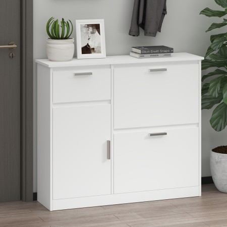 Dulap pentru pantofi Bolzano, MDF, alb, H.93 cm, MILD000086-WH