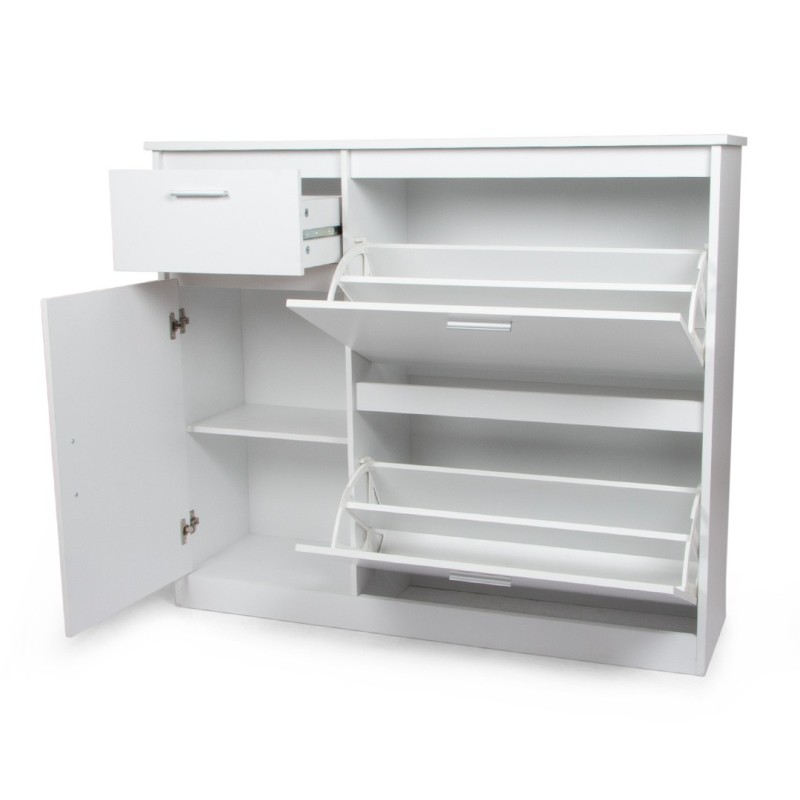 Dulap pentru pantofi Bolzano, MDF, alb, H.93 cm, MILD000086-WH