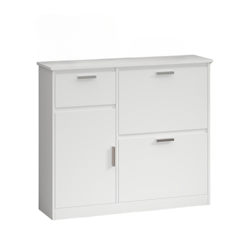 Dulap pentru pantofi Bolzano, MDF, alb, H.93 cm, MILD000086-WH