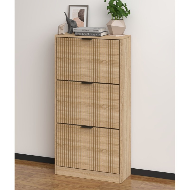 Dulap pentru pantofi Lucca, MDF, natural, H.118 cm, MILD000088-WOOD
