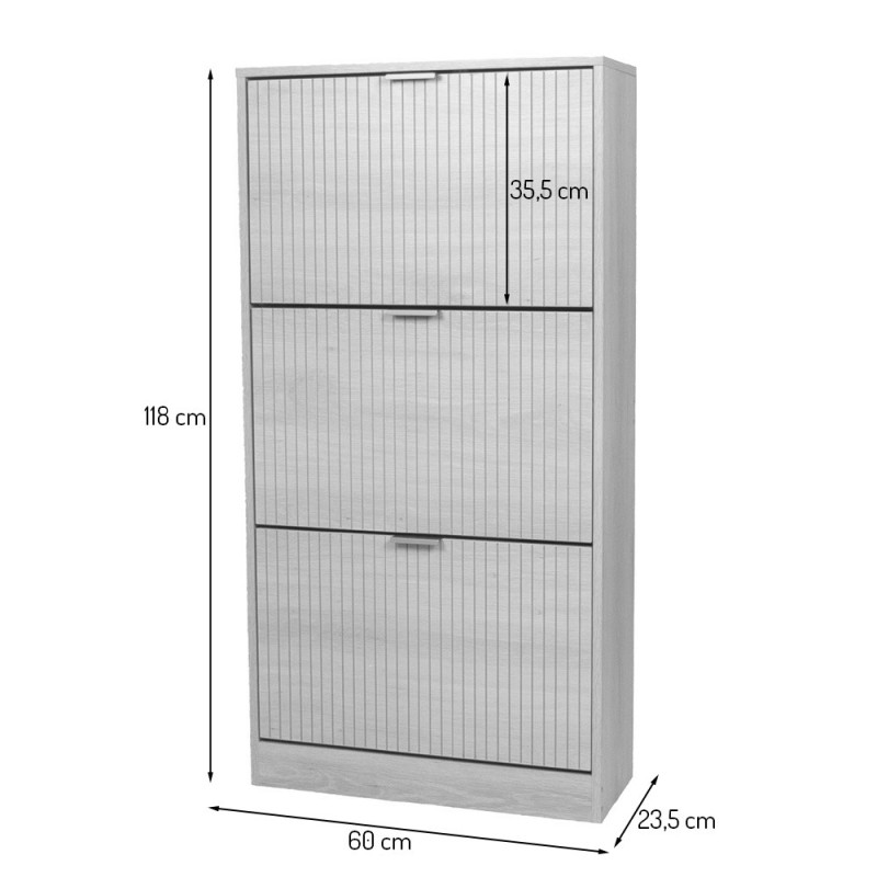 Dulap pentru pantofi Lucca, MDF, natural, H.118 cm, MILD000088-WOOD