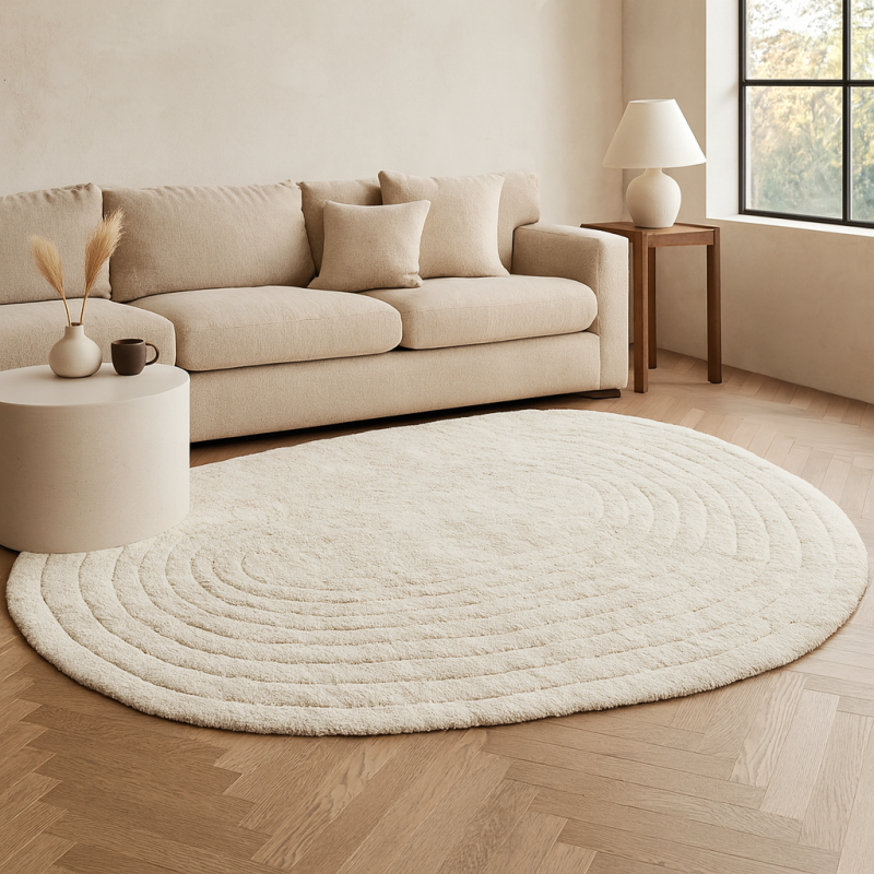 Covor Seduva, bumbac, bej, 200 X 290 cm, MILD000108-WH