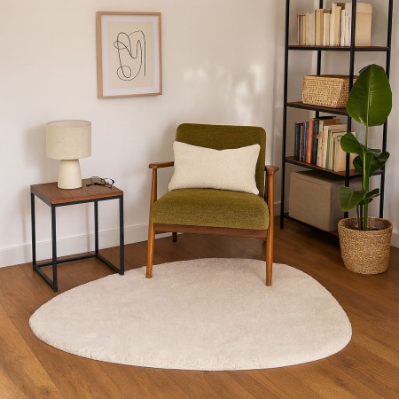 Covor Neringa, bumbac, alb, 120 X 180 cm, MILD000109-WH