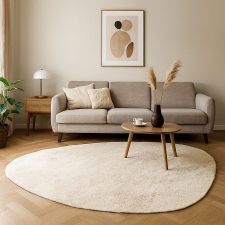 Covor Neringa, bumbac, alb, 200 X 290 cm, MILD000111-WH