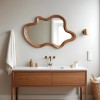Oglinda Flen, lemn, sticla, natural, H.81 cm, MILD000116-WOOD