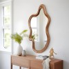 Oglinda Flen, lemn, sticla, natural, H.81 cm, MILD000116-WOOD