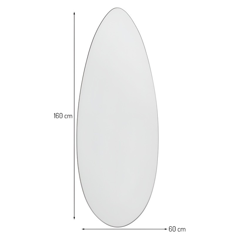 Oglinda Kumia, sticla, transparent, H.160 cm, MILD000118-UN