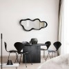 Oglinda Tranas, lemn, sticla, neagra, H.98 cm, MILD000120-BK