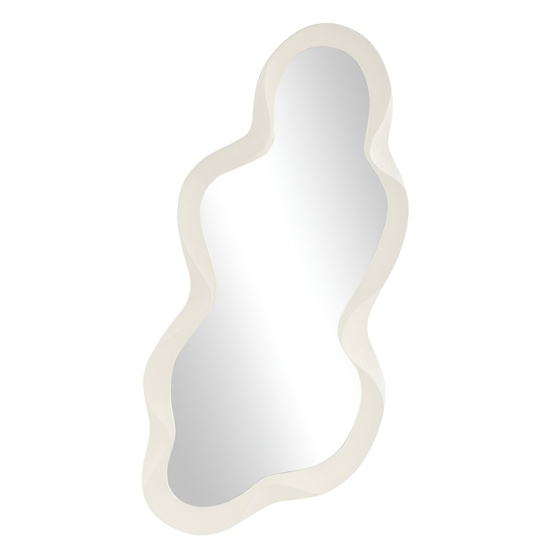 Oglinda Tranas, lemn, sticla, alba, H.98 cm, MILD000120-WH