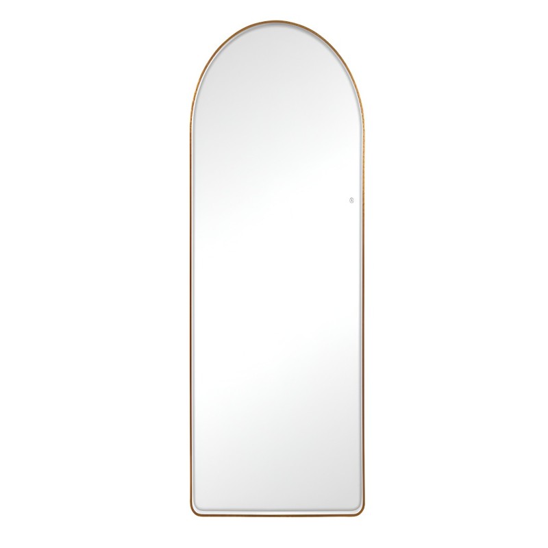 Oglinda de podea iluminata Atrani, metal, sticla, aurie, H.160 cm, MILD000122-GL