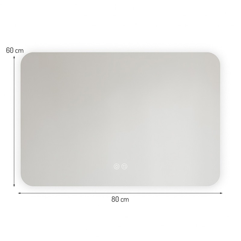 Oglinda cu iluminare Budva, sticla, transparent, H.80 cm, MILD000123-UN