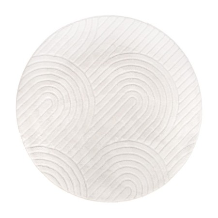 Covor Rumia, poliester, alb, D.200 cm, MILD000130-WH