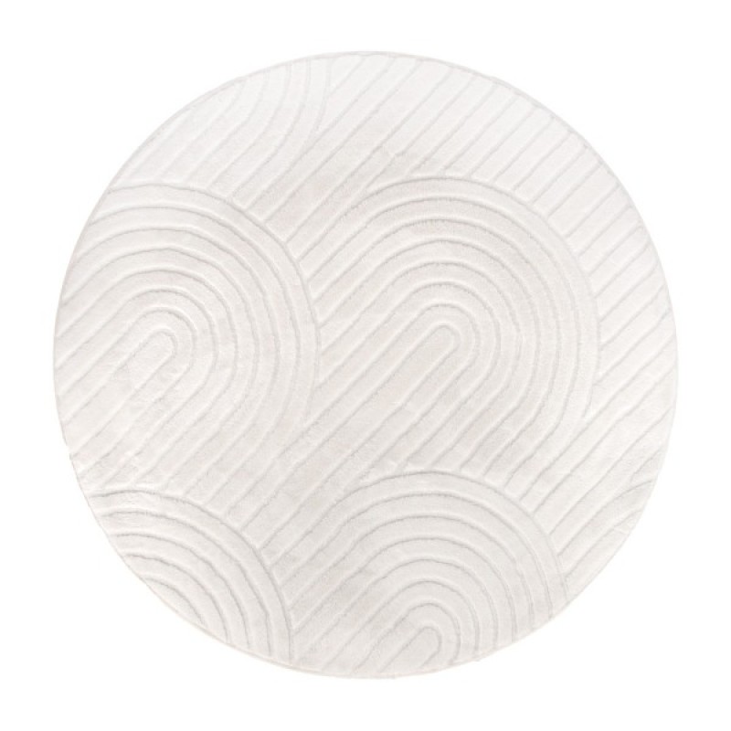 Covor Rumia, poliester, alb, D.200 cm, MILD000130-WH