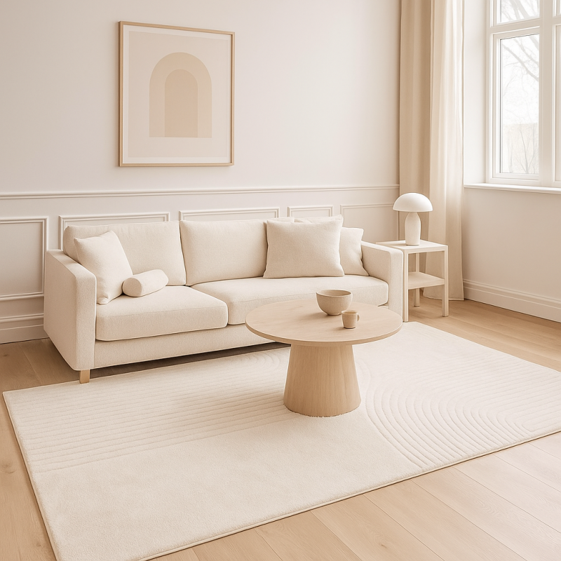 Covor Targu, poliester, alb, 200 X 290 cm, MILD000134-WH