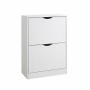 Dulap pentru pantofi Jaca, MDF, alb, H.80 cm, MILD000161-WH