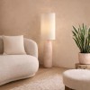 Lampadar Odense, ceramica, material textil, roz, 1XE27, H.111 cm, MILD000163-BG