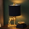 Veioza Giraffe, polirasina, material textil, auriu/negru, 1XE27, H.42 cm, MILD000164-GL