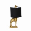 Veioza Giraffe, polirasina, material textil, auriu/negru, 1XE27, H.42 cm, MILD000164-GL