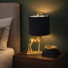 Veioza Giraffe, polirasina, material textil, auriu/negru, 1XE27, H.42 cm, MILD000164-GL