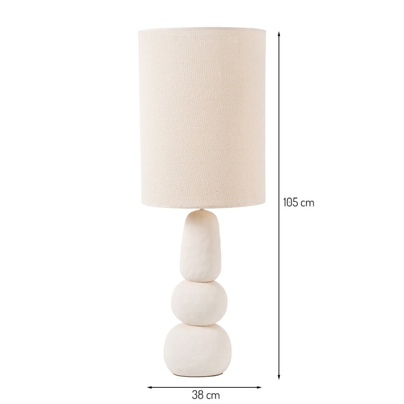 Lampadar Patras, ceramica, material textil, alb, 1XE27, H.105 cm, MILD000165-WH