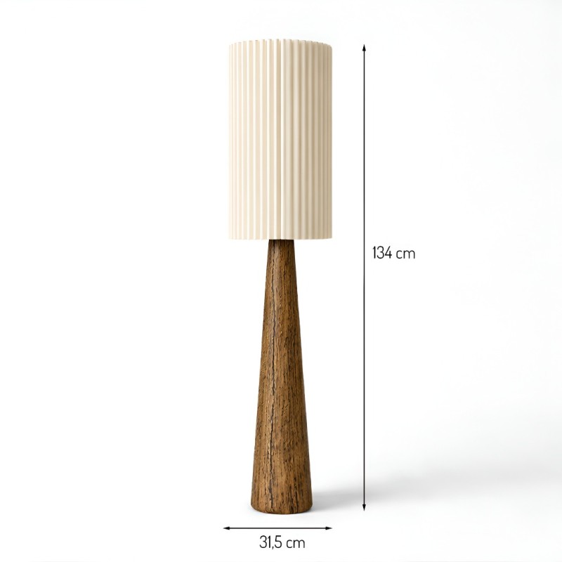 Lampadar Lucerne, polirasina, material textil, maro, 1XE27, H.134 cm, MILD000166-WALN