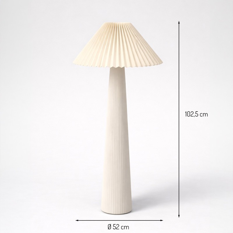 Lampadar Sliema, ceramica, material textil, alb, 1XE27, H.102 cm, MILD000173-WH